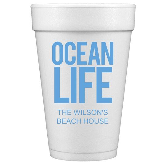 Ocean Life Styrofoam Cups